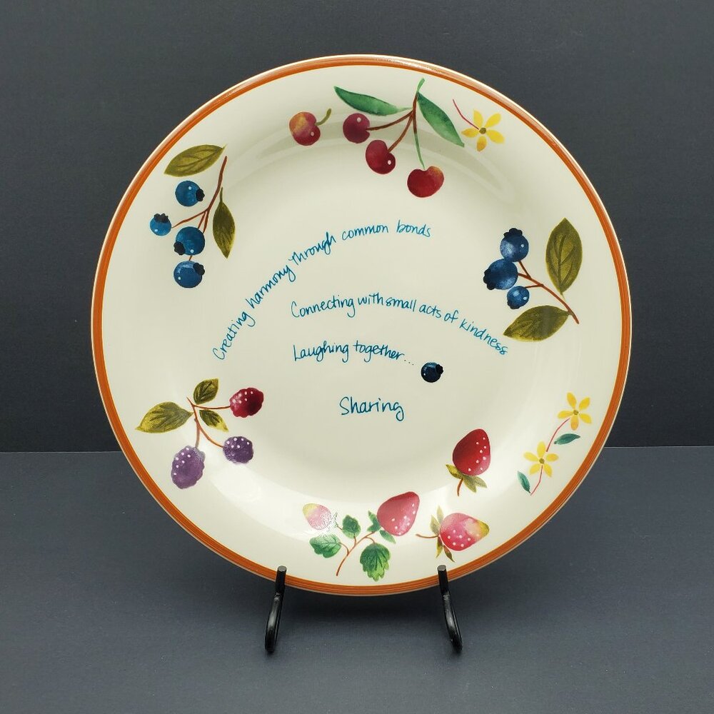 Longaberger Pottery Berry Serving Plate Round Serving Platter Chop Plate